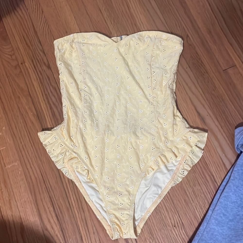 Yellow one piece bikini size m